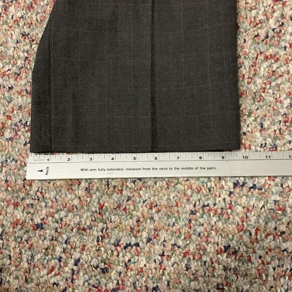 Banana Republic Gray Flat Front Wool Subtle Plaid Dress Pants Size 36 X 32 - Picture 11 of 11